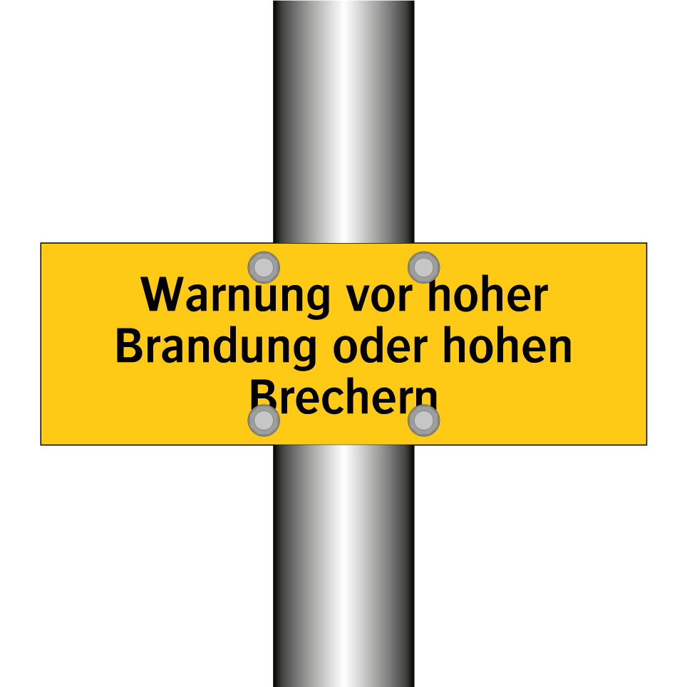 Warnung vor hoher Brandung oder hohen Brechern