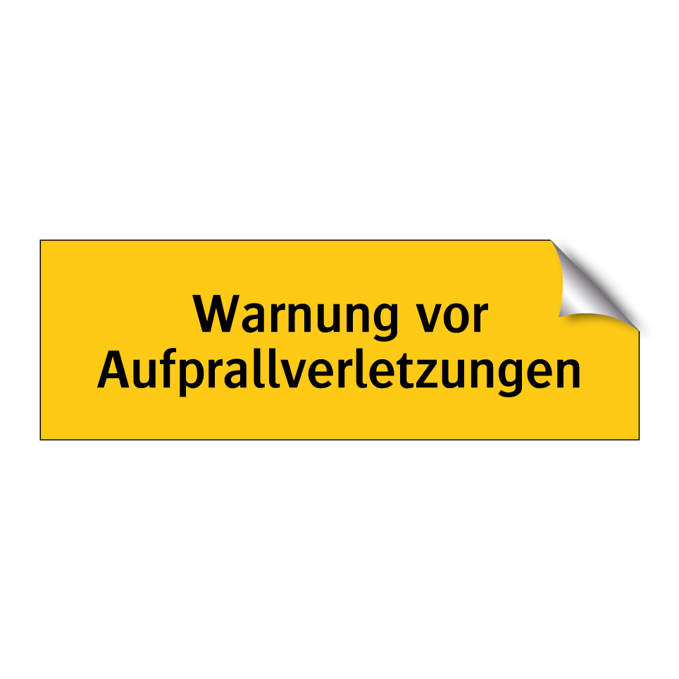 Warnung vor Aufprallverletzungen