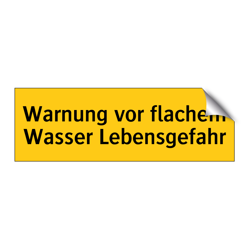 Warnung vor flachem Wasser Lebensgefahr
