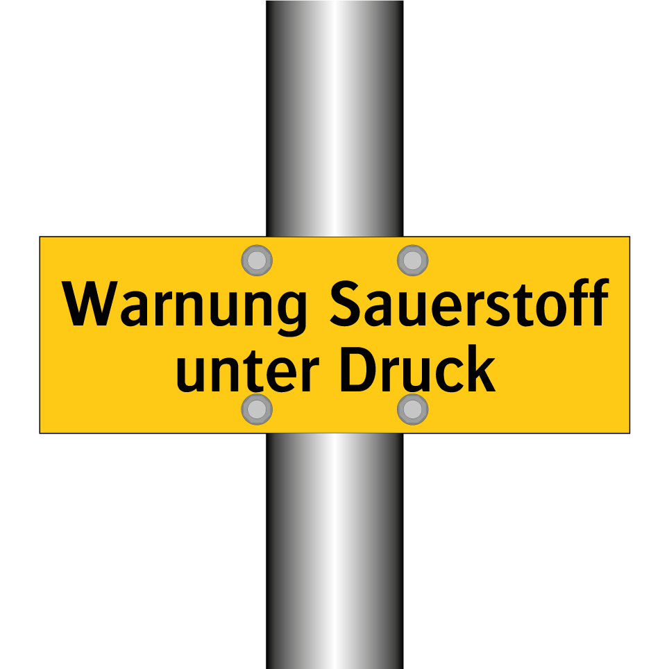 Warnung Sauerstoff unter Druck