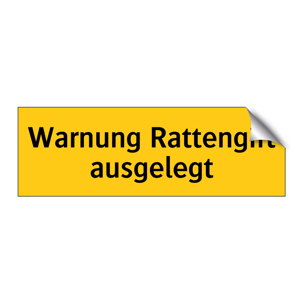 Warnung Rattengift ausgelegt
