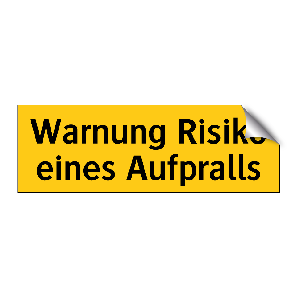 Warnung Risiko eines Aufpralls