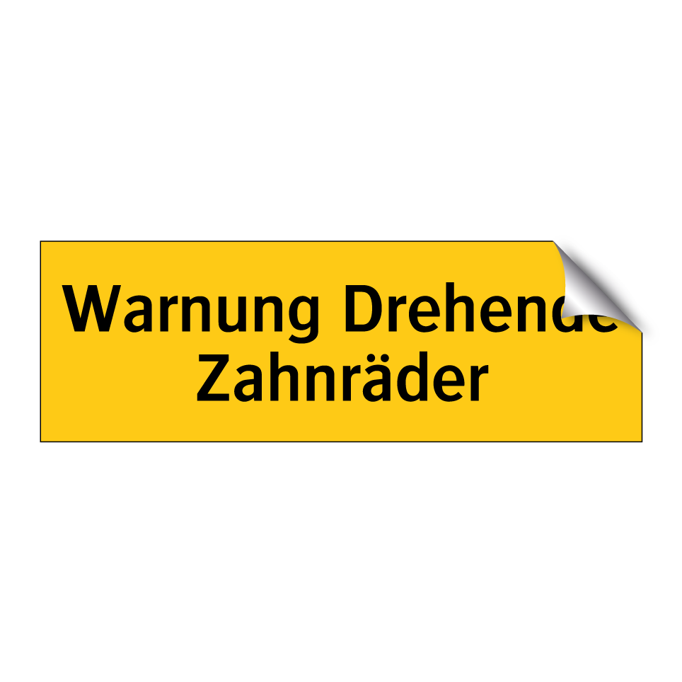 Warnung Drehende Zahnräder
