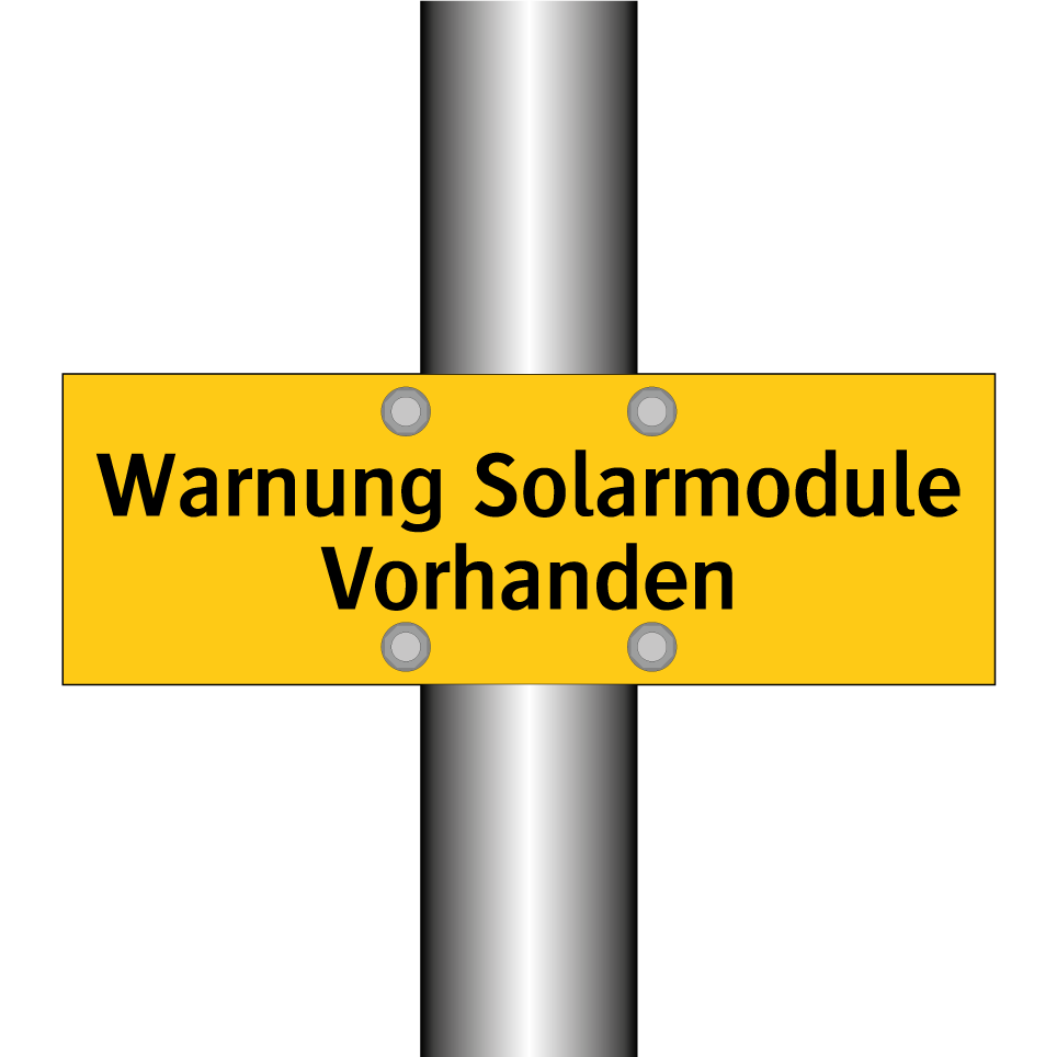 Warnung Solarmodule Vorhanden