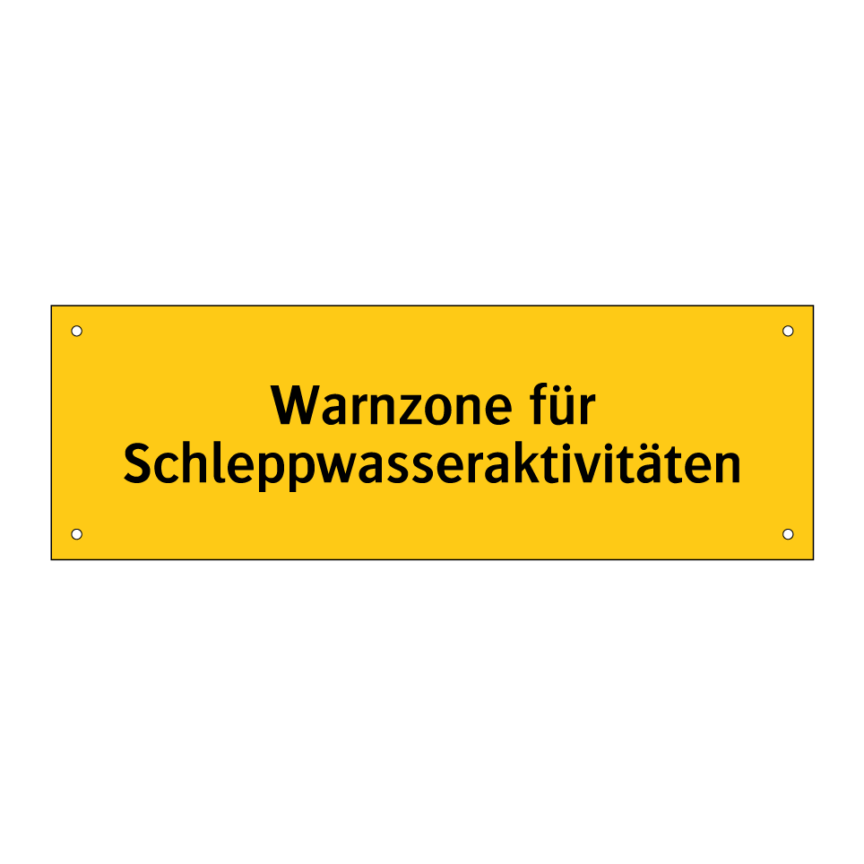 Warnzone für Schleppwasseraktivitäten