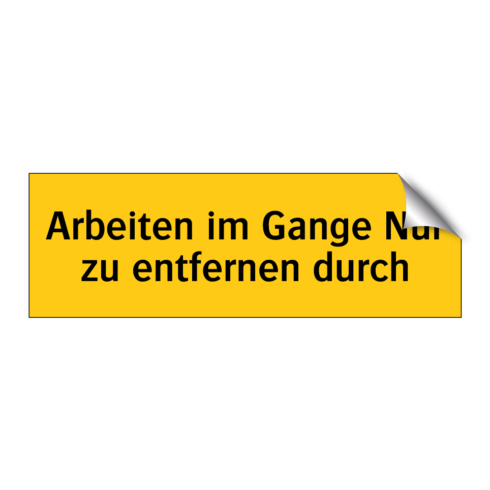 Arbeiten im Gange Nur zu entfernen durch