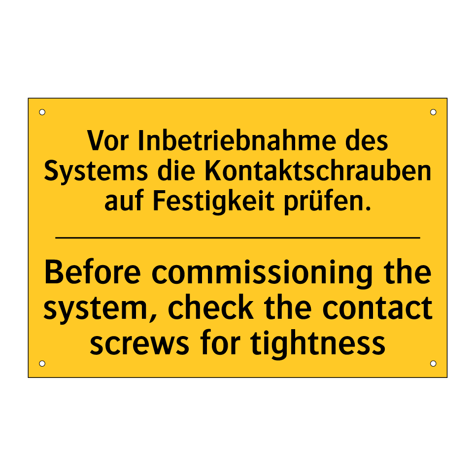 Vor Inbetriebnahme des Systems /.../ - Before commissioning the system, /.../