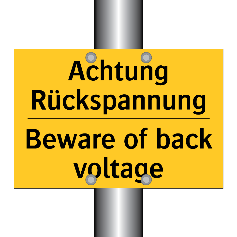 Achtung Rückspannung - Beware of back voltage