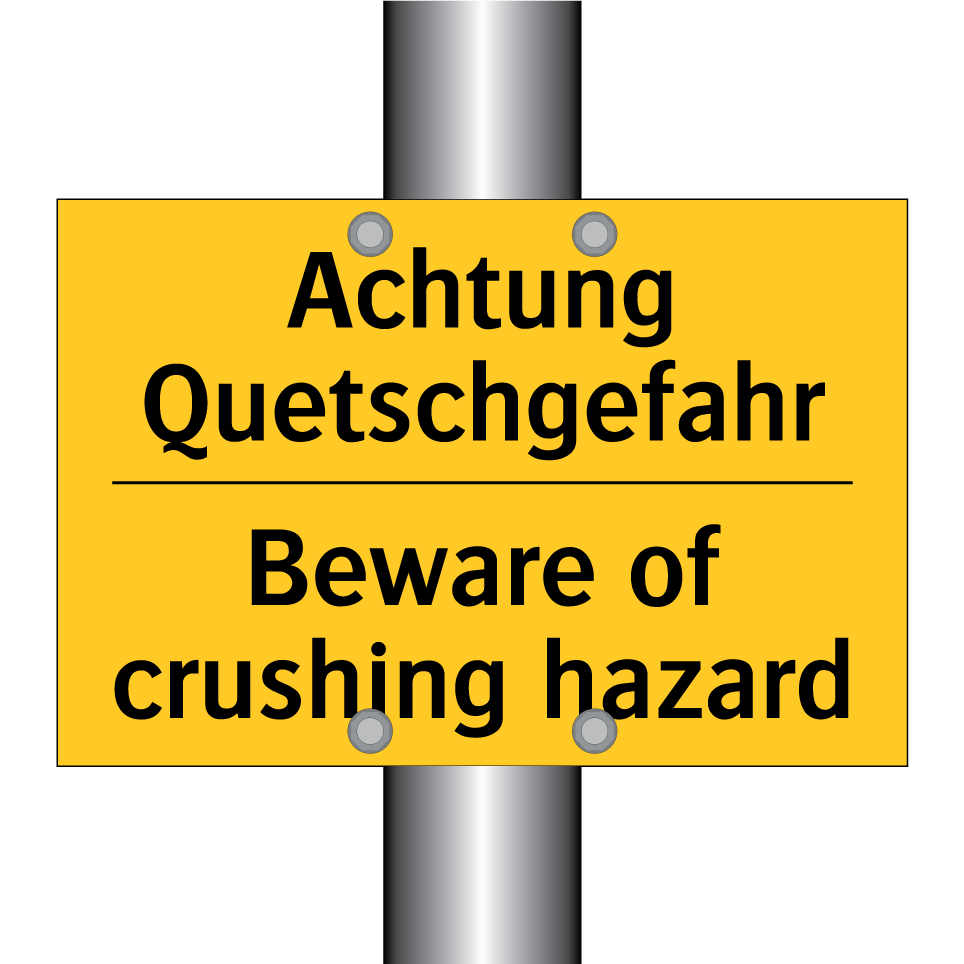Achtung Quetschgefahr - Beware of crushing hazard