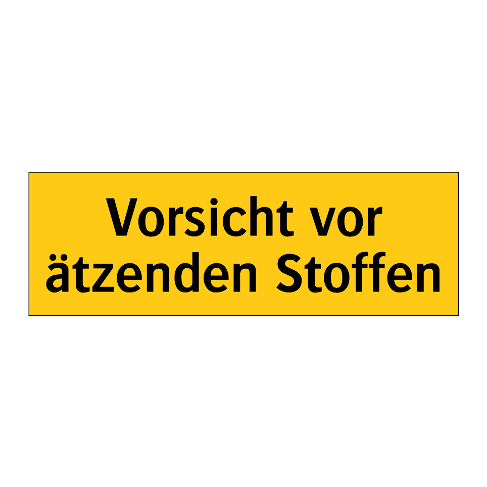 Vorsicht vor ätzenden Stoffen