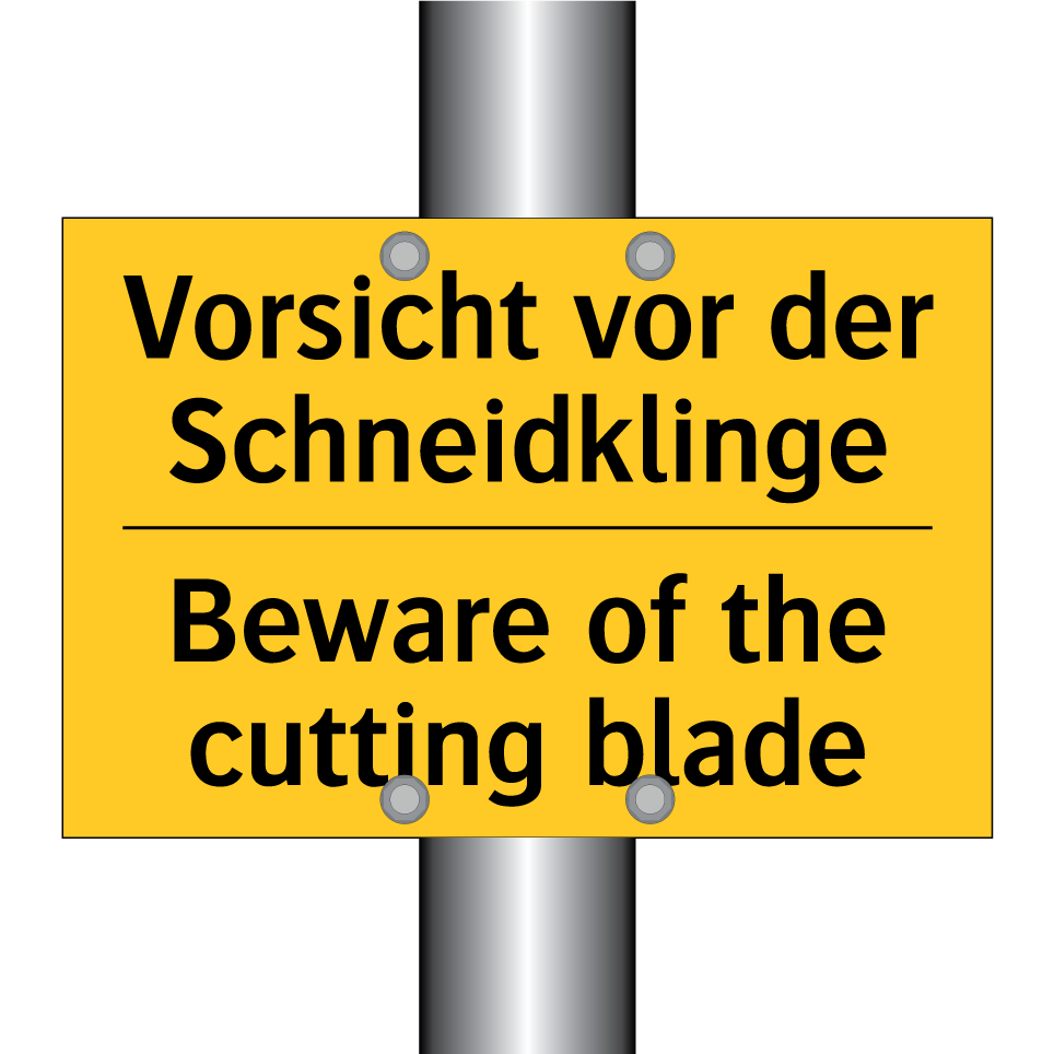 Vorsicht vor der Schneidklinge - Beware of the cutting blade