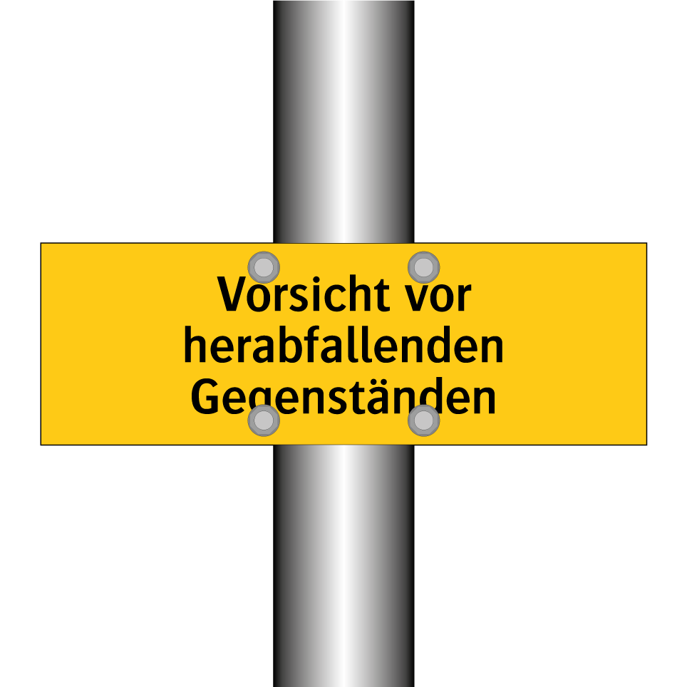 Vorsicht vor herabfallenden Gegenständen