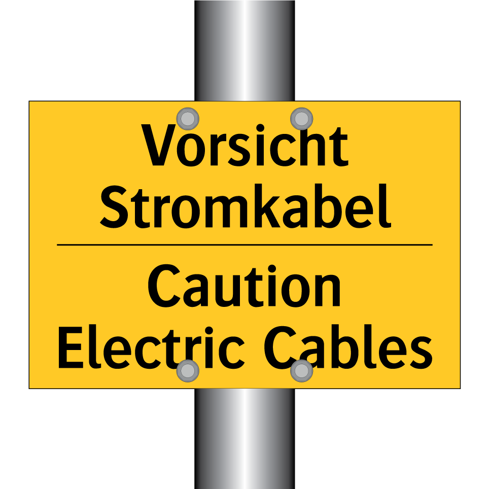 Vorsicht Stromkabel - Caution Electric Cables
