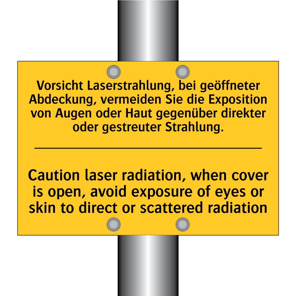 Vorsicht Laserstrahlung, bei geöffneter /.../ - Caution laser radiation, when /.../