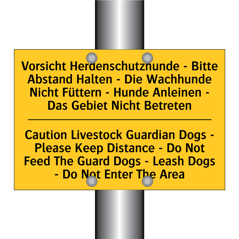 Vorsicht Herdenschutzhunde - Bitte /.../ - Caution Livestock Guardian Dogs /.../
