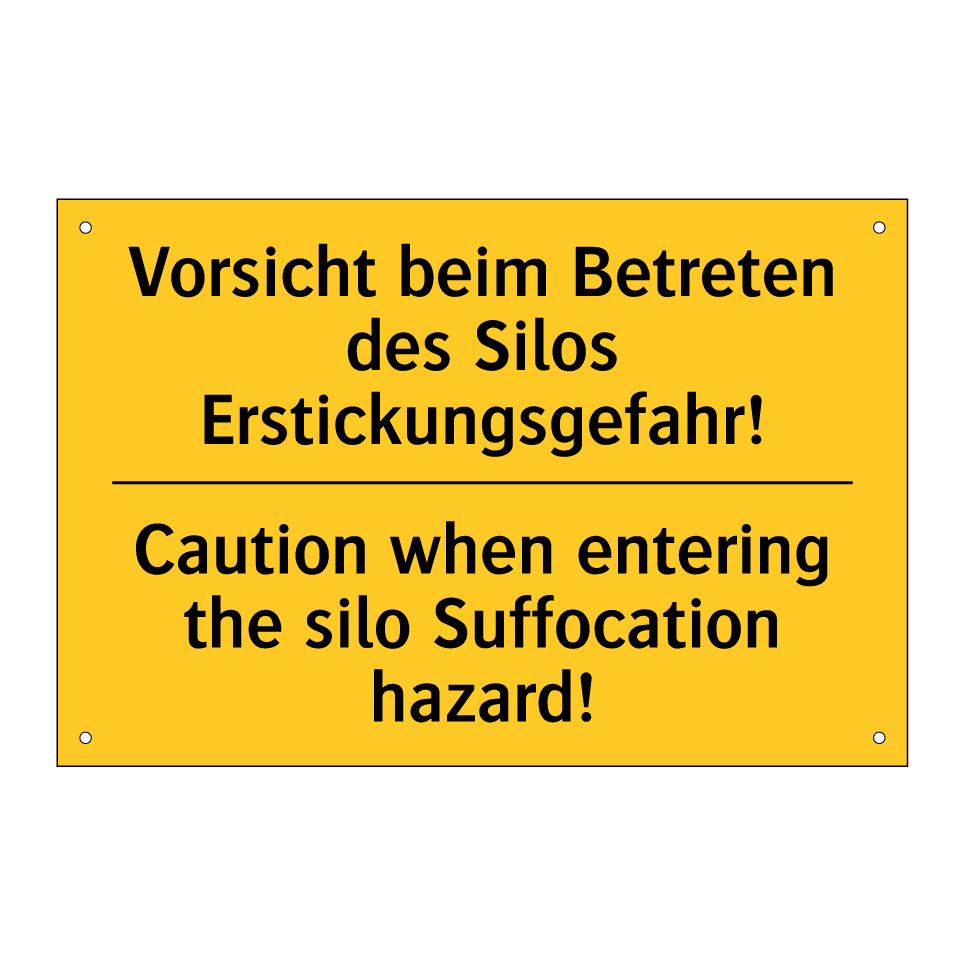 Vorsicht beim Betreten des Silos /.../ - Caution when entering the silo /.../
