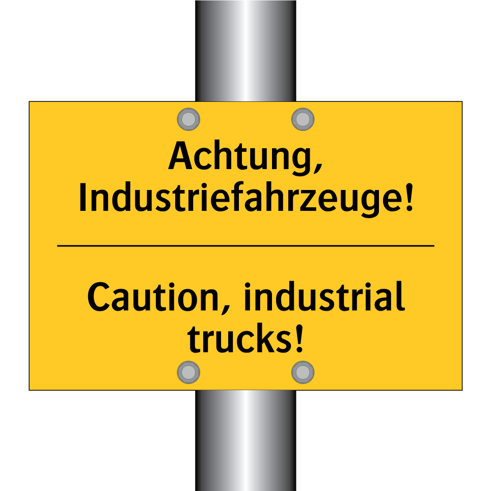 Achtung, Industriefahrzeuge! - Caution, industrial trucks!