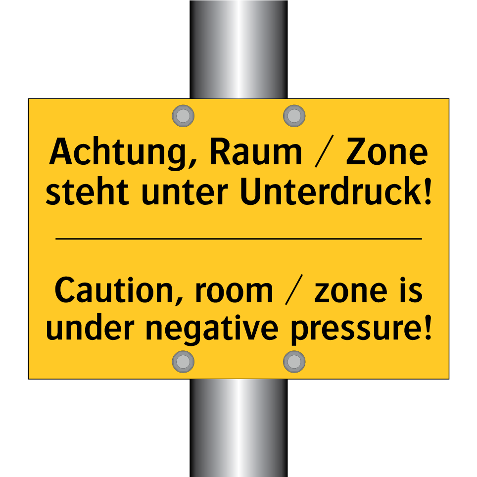 Achtung, Raum / Zone steht unter /.../ - Caution, room / zone is under /.../