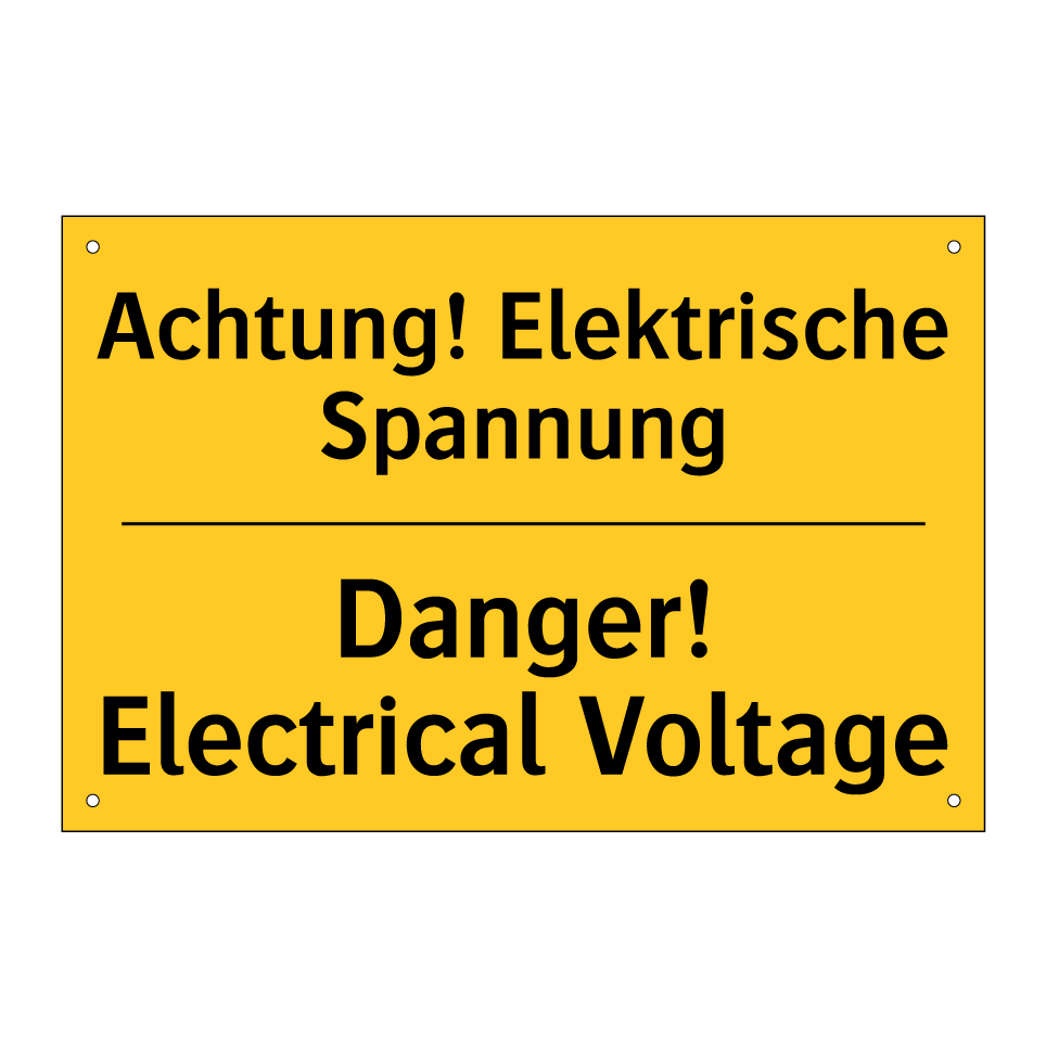 Achtung! Elektrische Spannung - Danger! Electrical Voltage