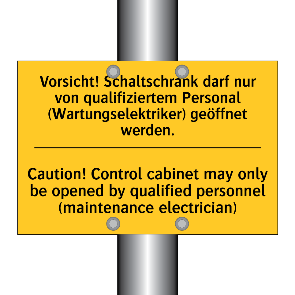 Vorsicht! Schaltschrank darf nur /.../ - Caution! Control cabinet may only /.../