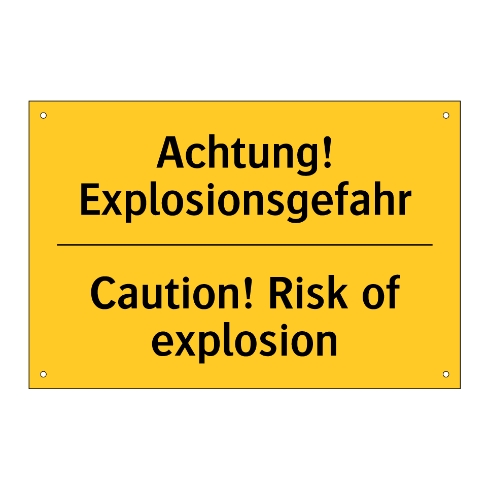 Achtung! Explosionsgefahr - Caution! Risk of explosion
