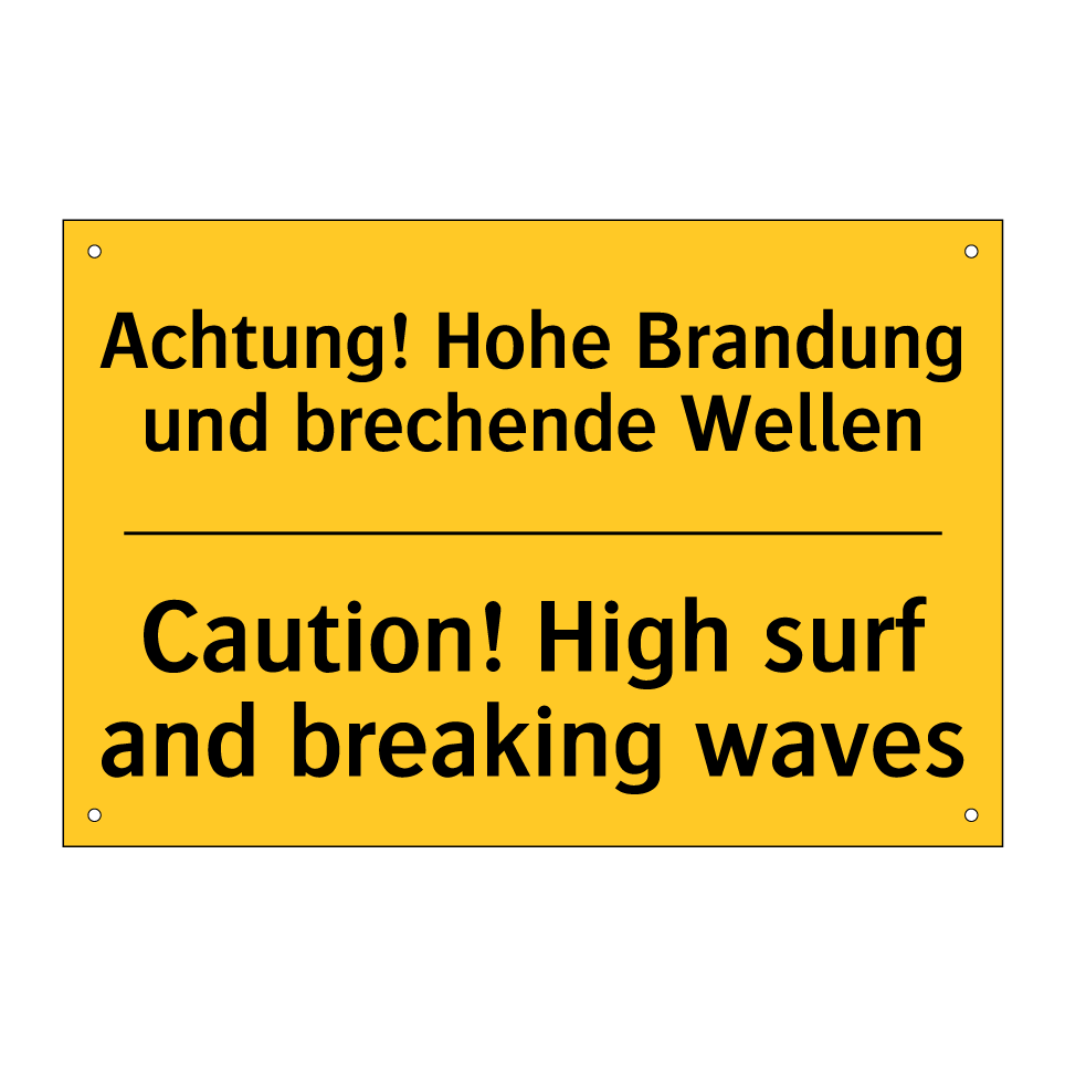 Achtung! Hohe Brandung und brechende /.../ - Caution! High surf and breaking /.../