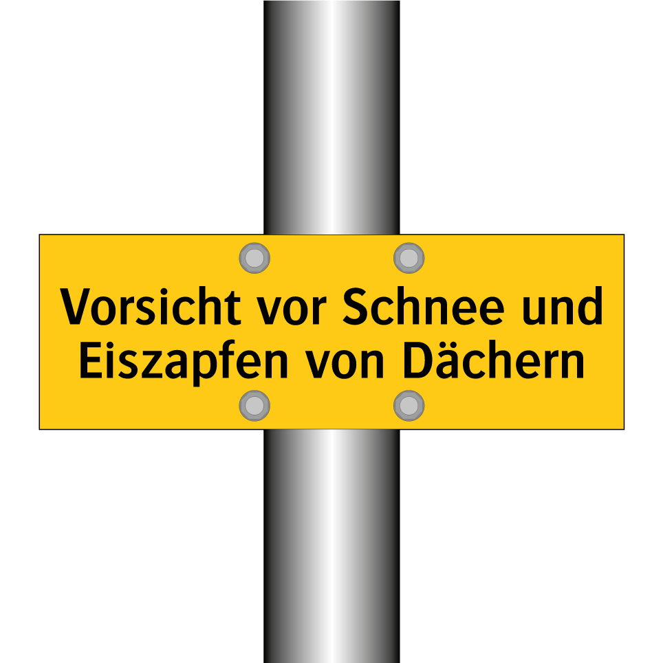 Vorsicht vor Schnee und Eiszapfen von Dächern
