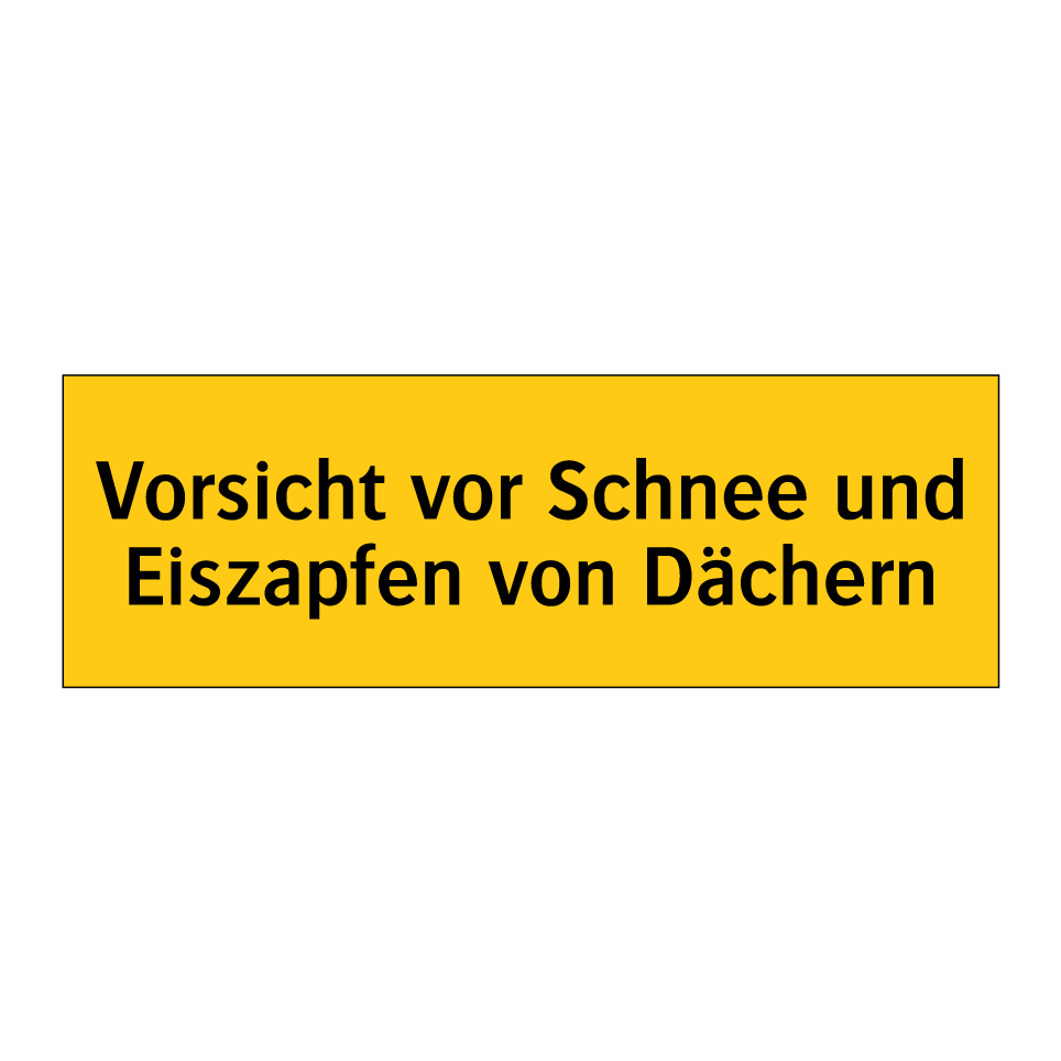 Vorsicht vor Schnee und Eiszapfen von Dächern