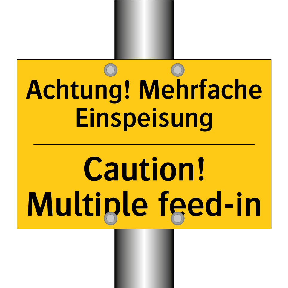 Achtung! Mehrfache Einspeisung - Caution! Multiple feed-in