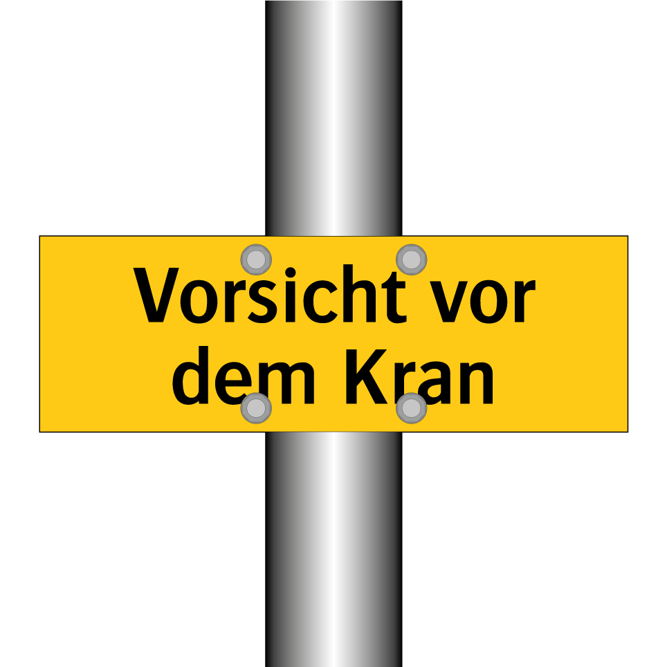 Vorsicht vor dem Kran