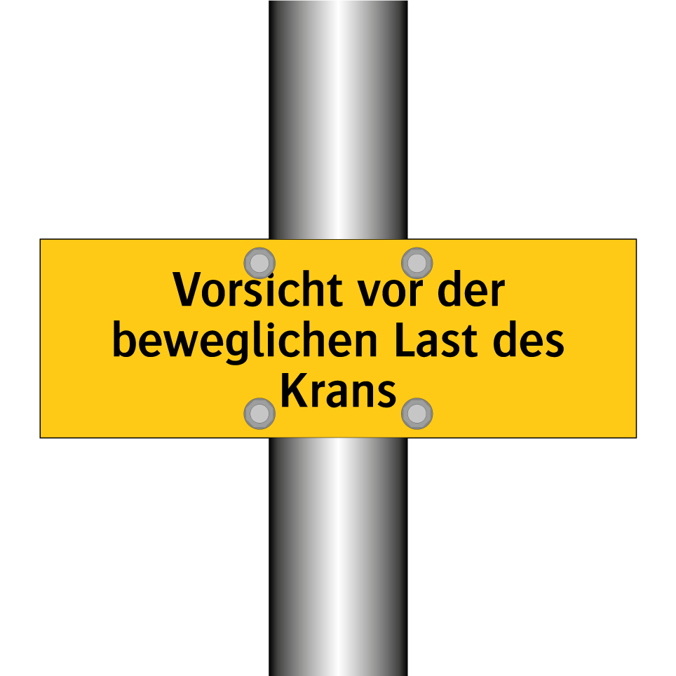 Vorsicht vor der beweglichen Last des Krans