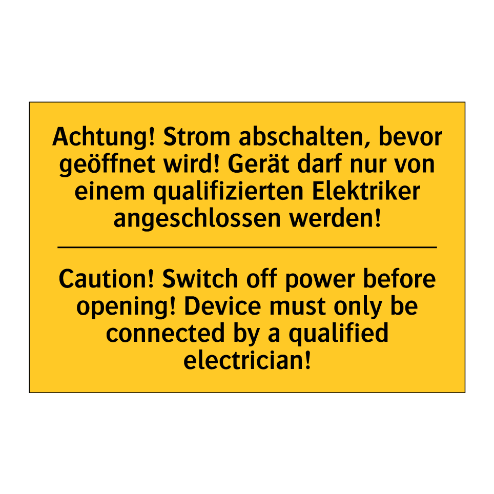 Achtung! Strom abschalten, bevor /.../ - Caution! Switch off power before /.../