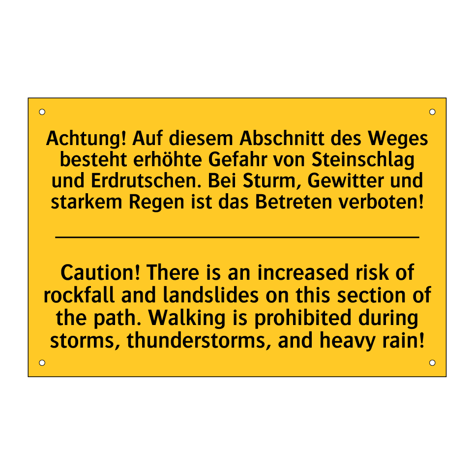 Achtung! Auf diesem Abschnitt /.../ - Caution! There is an increased /.../