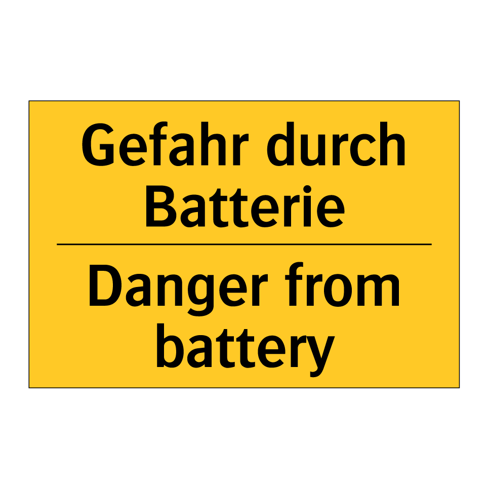 Gefahr durch Batterie - Danger from battery