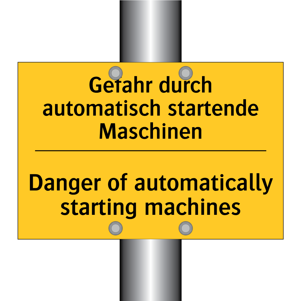 Gefahr durch automatisch startende /.../ - Danger of automatically starting /.../