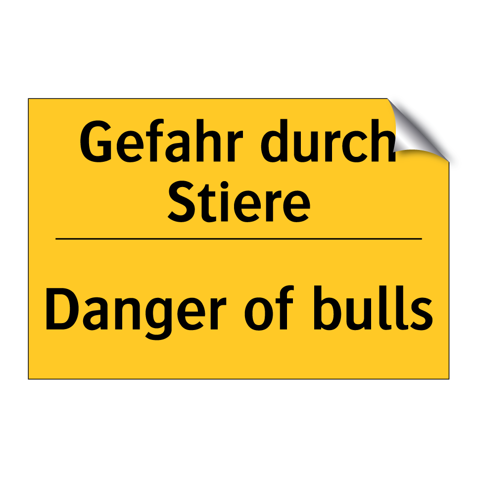 Gefahr durch Stiere - Danger of bulls