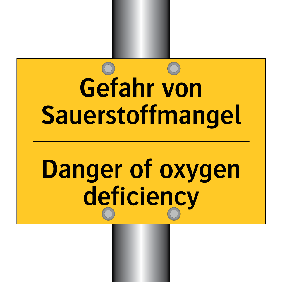 Gefahr von Sauerstoffmangel - Danger of oxygen deficiency