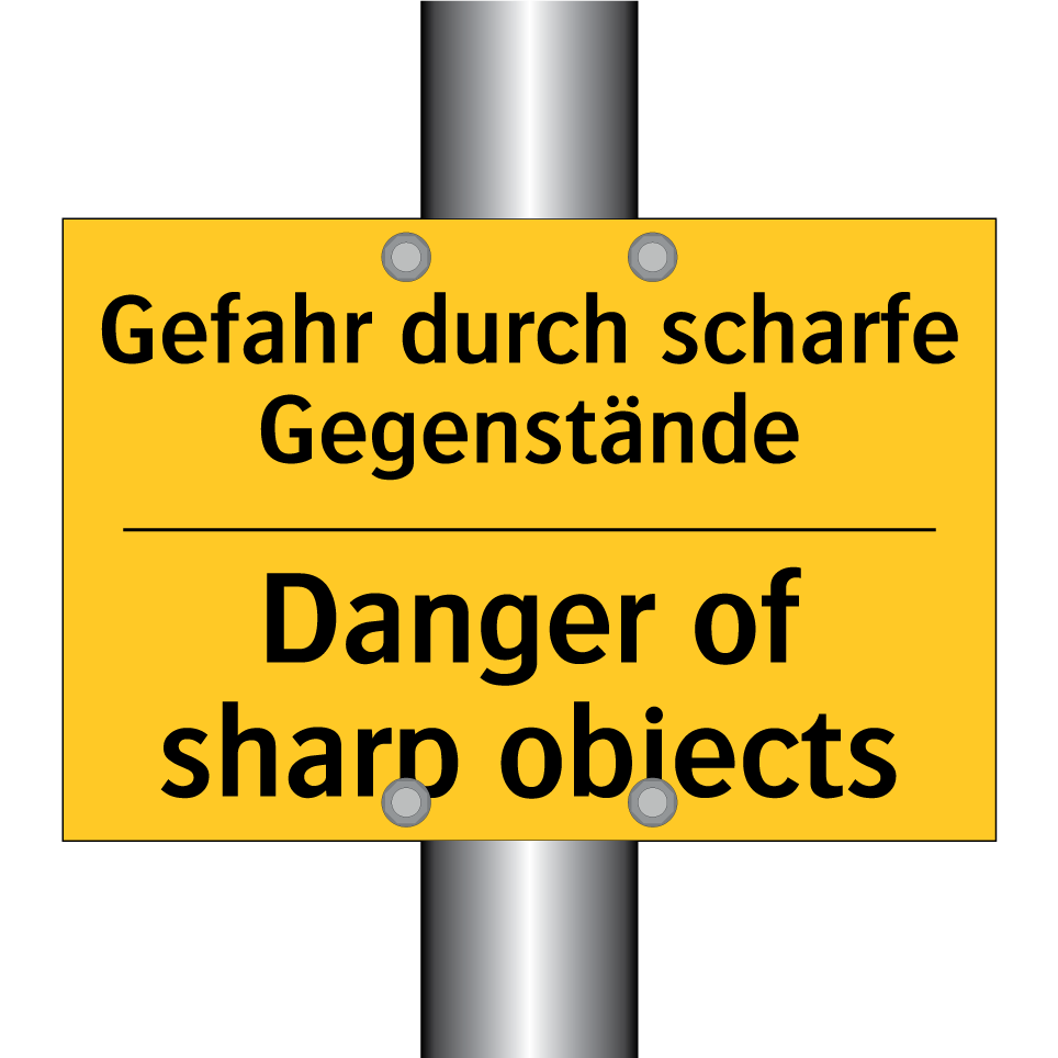 Gefahr durch scharfe Gegenstände/.../ - Danger of sharp objects