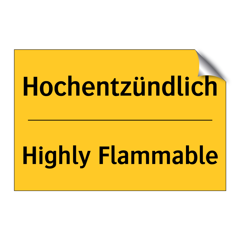 Hochentzündlich - Highly Flammable