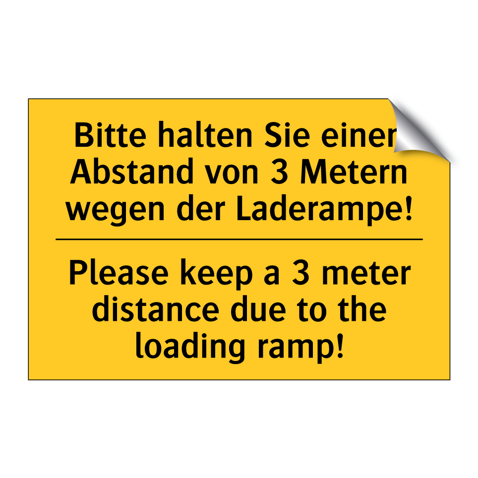 Bitte halten Sie einen Abstand /.../ - Please keep a 3 meter distance /.../