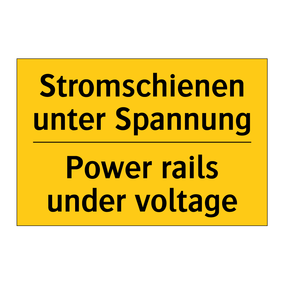 Stromschienen unter Spannung - Power rails under voltage