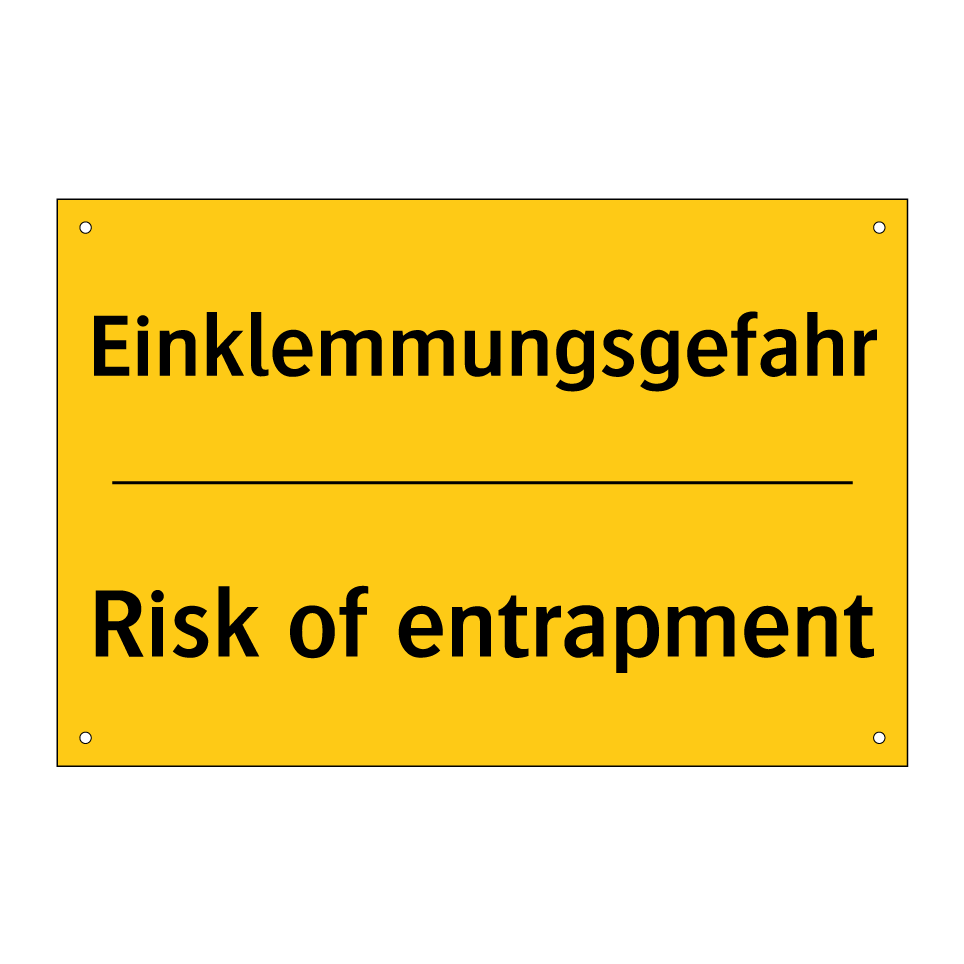 Einklemmungsgefahr - Risk of entrapment