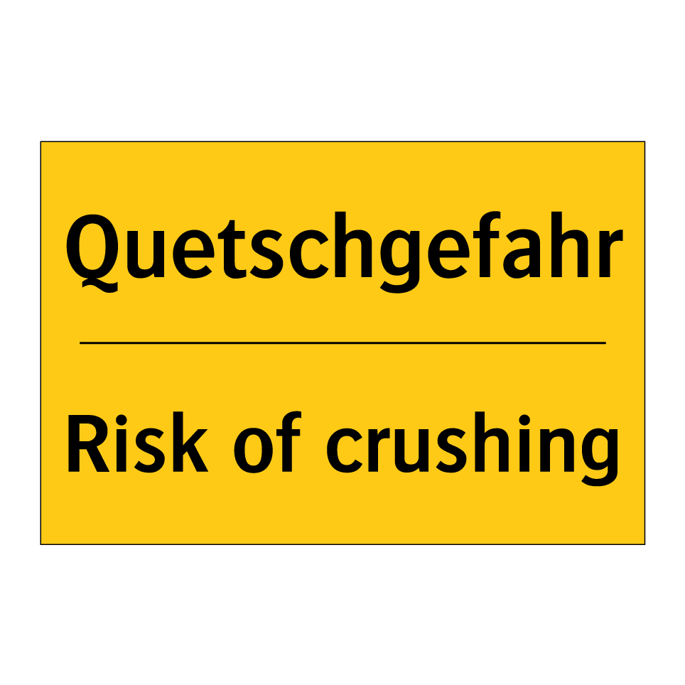 Quetschgefahr - Risk of crushing