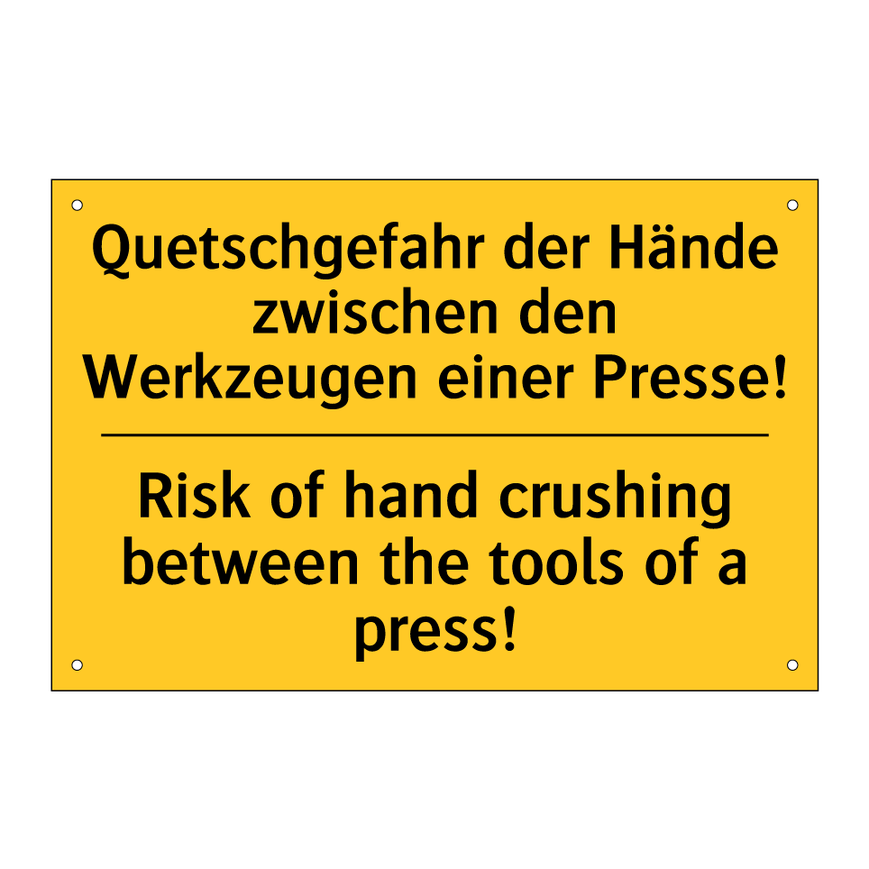 Quetschgefahr der Hände zwischen /.../ - Risk of hand crushing between /.../