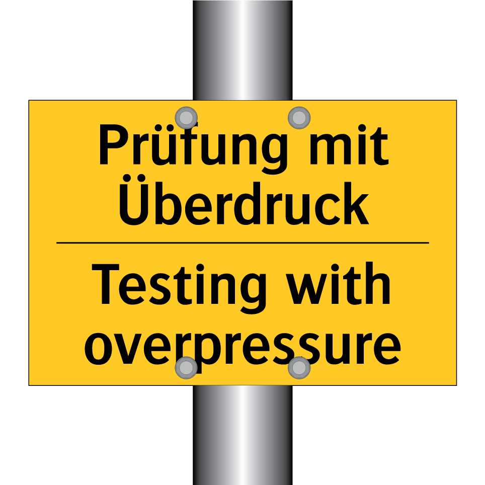 Prüfung mit Überdruck - Testing with overpressure