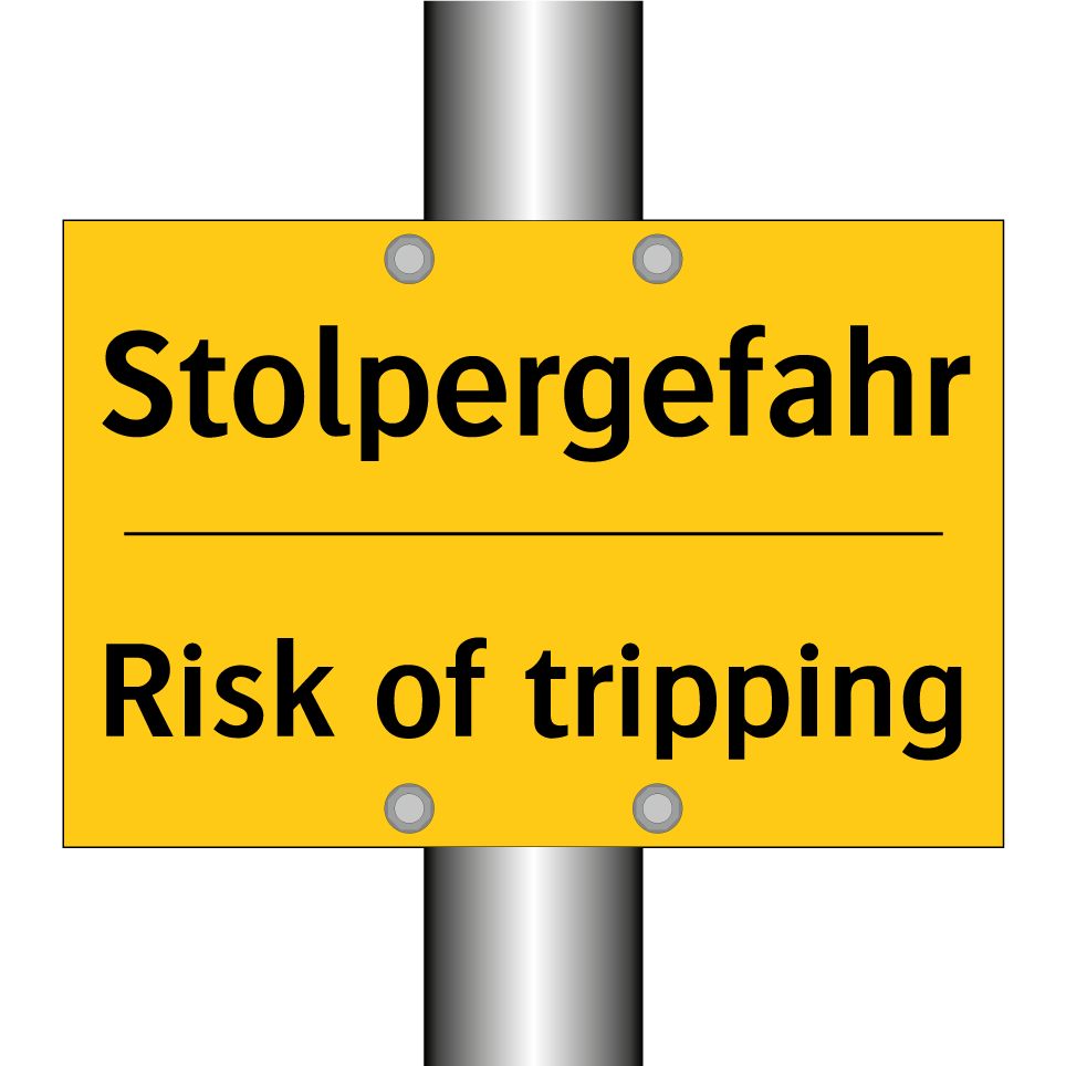 Stolpergefahr - Risk of tripping