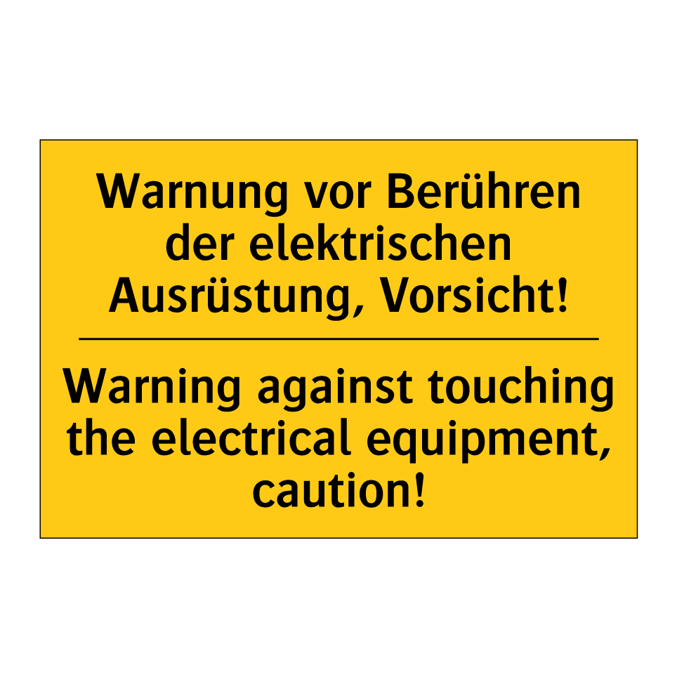 Warnung vor Berühren der elektrischen /.../ - Warning against touching the electrical /.../