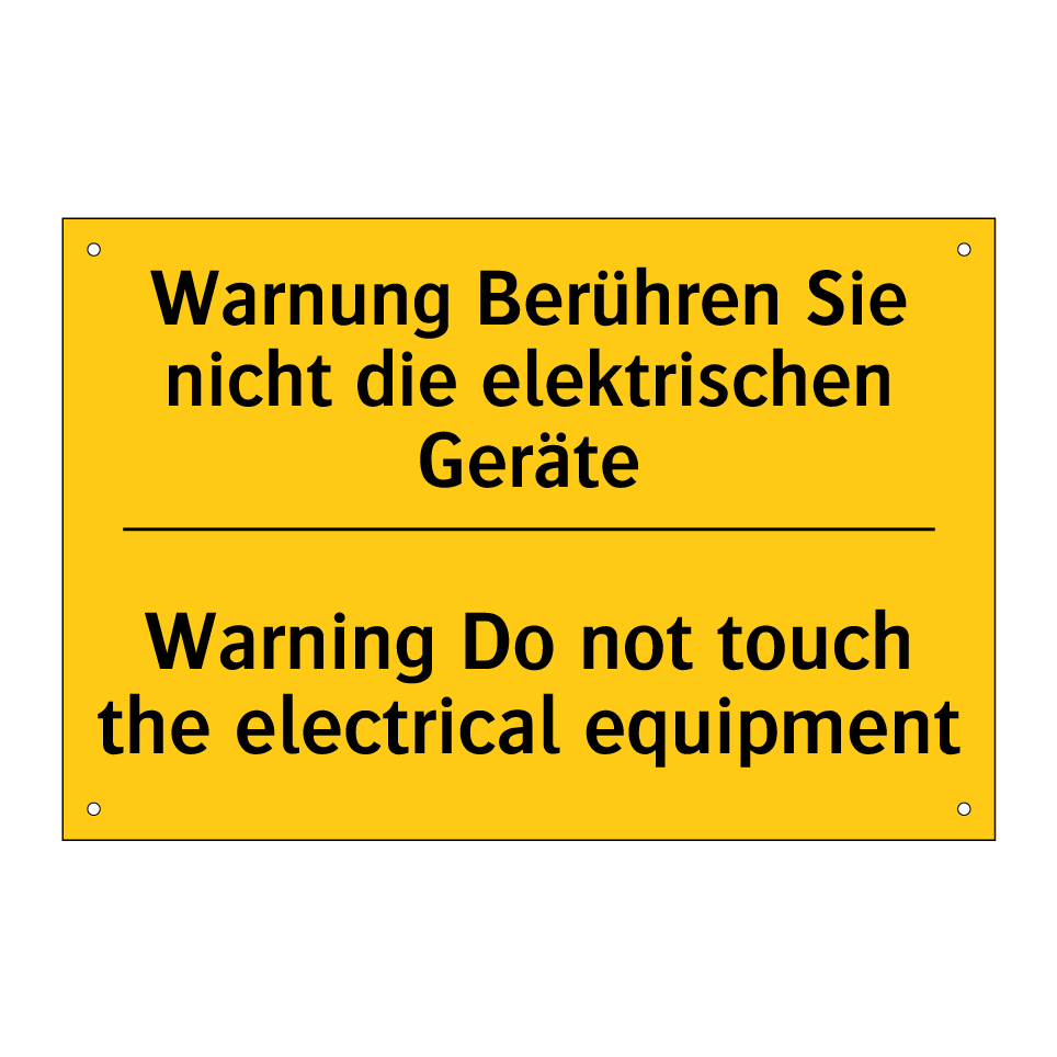 Warnung Berühren Sie nicht die /.../ - Warning Do not touch the electrical /.../