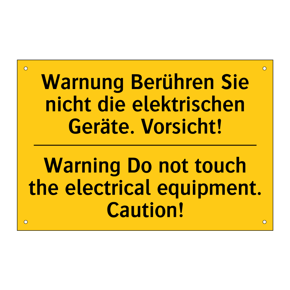 Warnung Berühren Sie nicht die /.../ - Warning Do not touch the electrical /.../