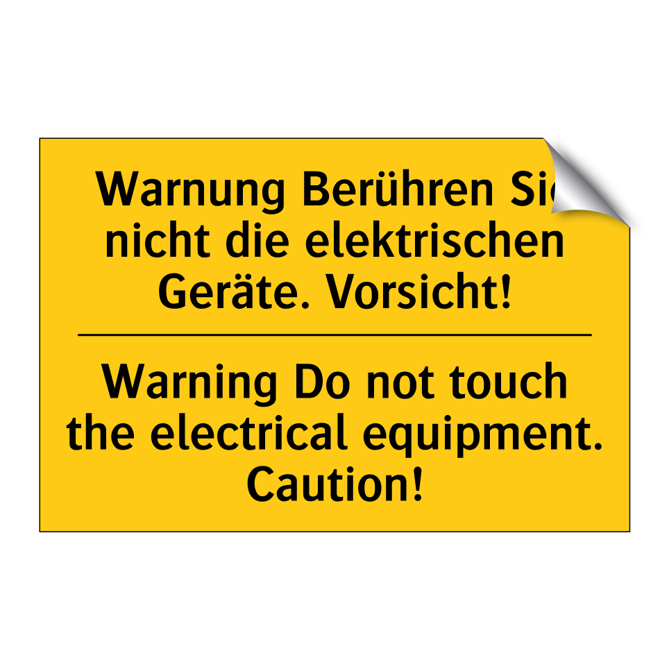 Warnung Berühren Sie nicht die /.../ - Warning Do not touch the electrical /.../